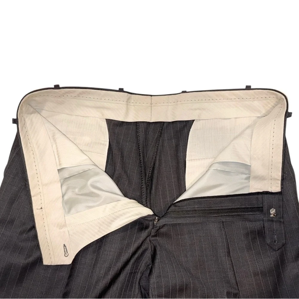 Ralph Lauren LRL 2-Pc Suit Pure Wool Made in Canada Grey Striped 44L / 38x30